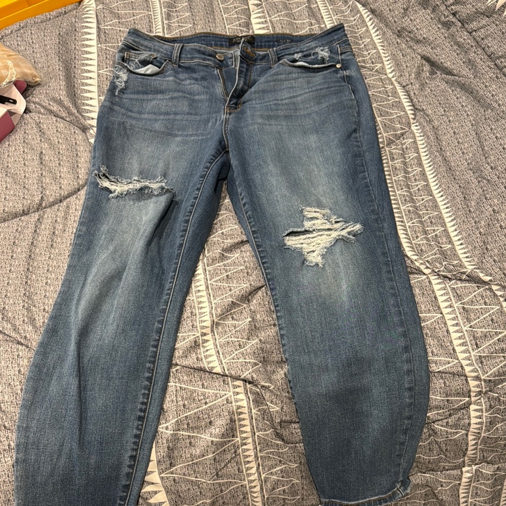 Judy Blue Distressed Skinny Jeans in Blue